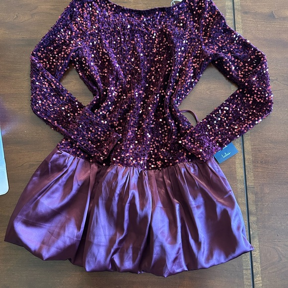 New Lulus reddish Sequin mini dress - Picture 1 of 4